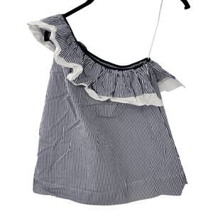 J. Crew Striped One Shoulder Top - Women's Size 0